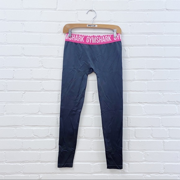 GYMSHARK grey legging pink elastic waist